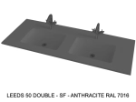 Plan vasque lavabo sur mesure : L 120 à 201 x P 40 à 51 cm, finition lisse mate, 10 couleurs au choix, Anti bactérien, résine Akrytan® teinté dans la masse, Livraison Offerte.